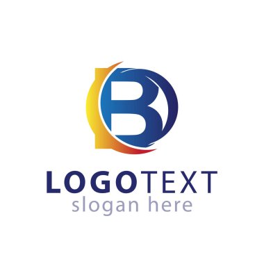 B ilk harfi ile soyut daire logo vektör