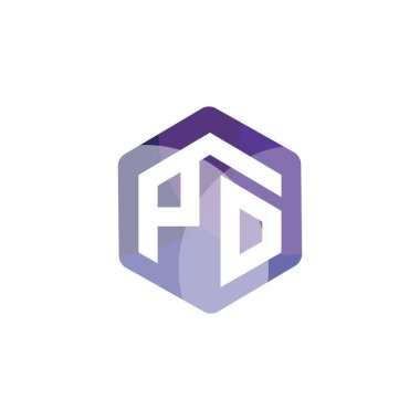 Po ilk mektup altıgen logo vektör