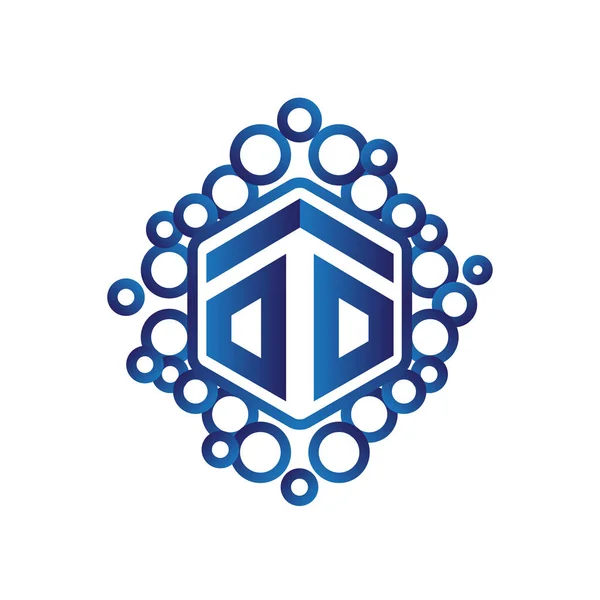 初期文字六角ロゴ ベクトル — ストックベクタ