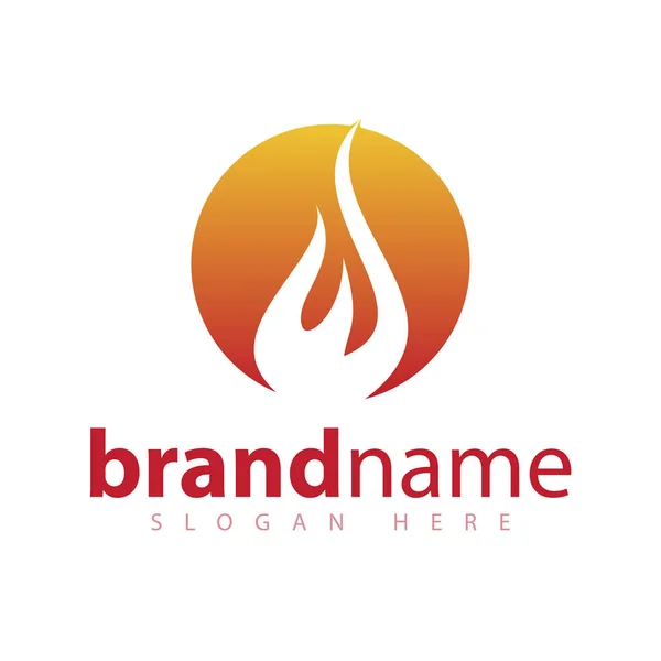 Flame Fire Abstract Logo Icon Vector Template — Stock Vector