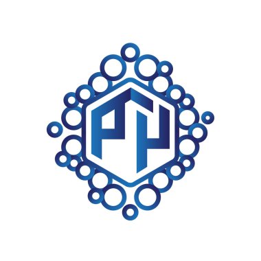 P Y ilk mektup altıgen logo vektör