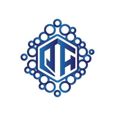 Qa ilk mektup altıgen logo vektör