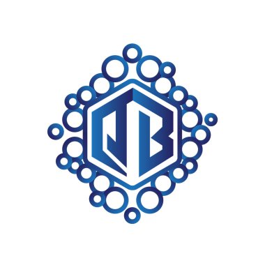 QB ilk mektup altıgen logo vektör