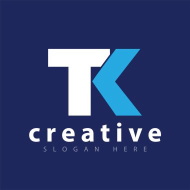 T K ilk harf logo vektör