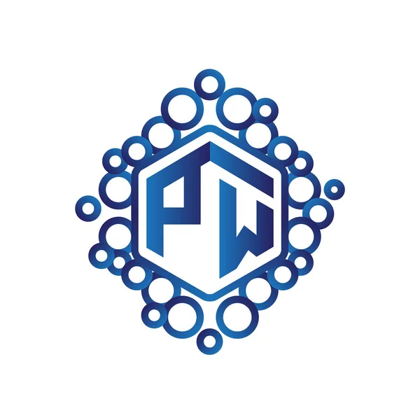 Carta Inicial Vetor Logotipo Hexagonal —  Vetores de Stock