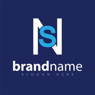 NS ilk harf logo vektör