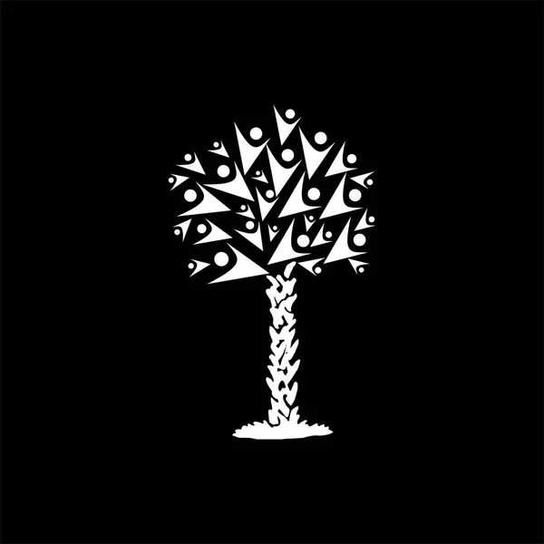 Plantilla Vectorial Icono Árbol Gente — Vector de stock