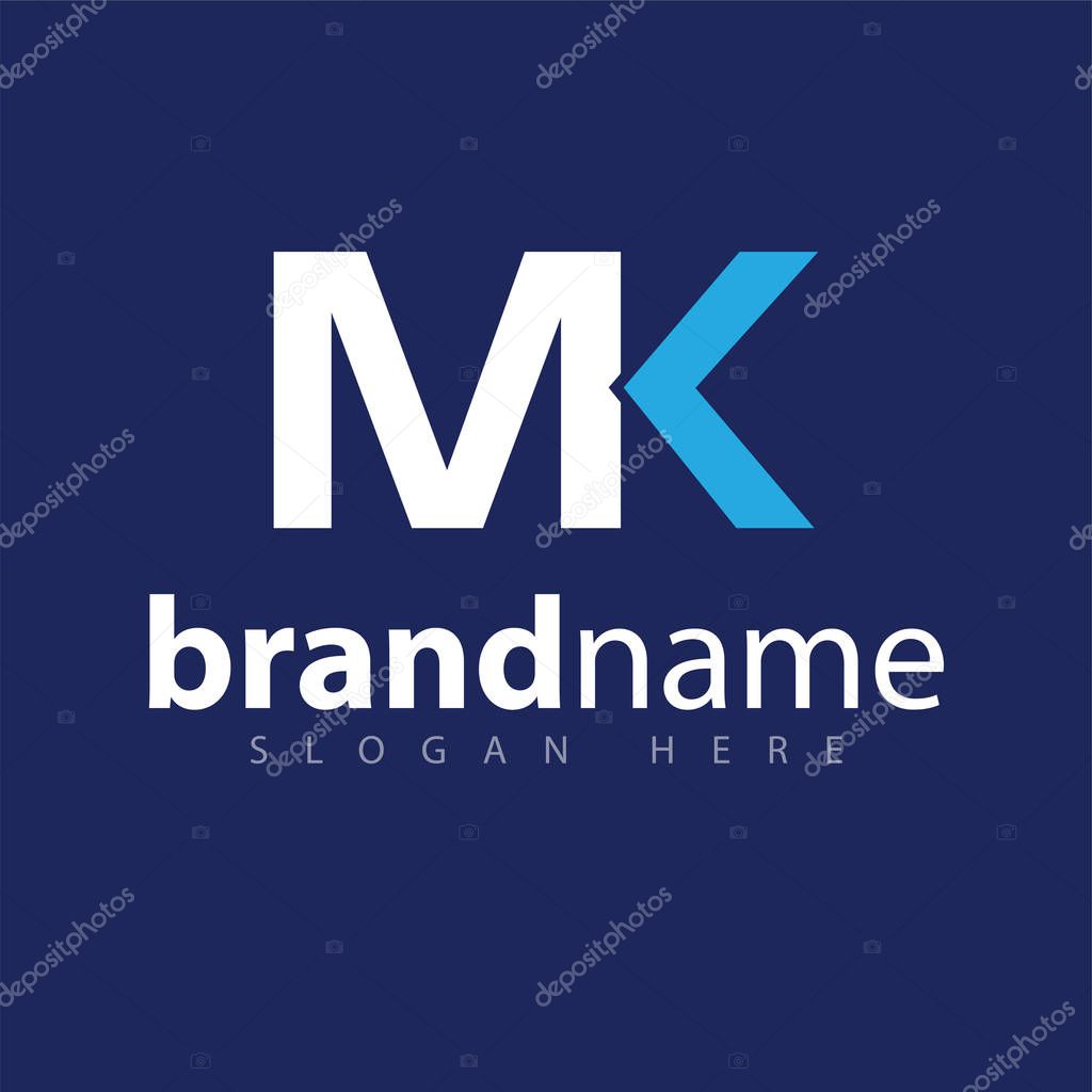 MK Initial letter logo vector