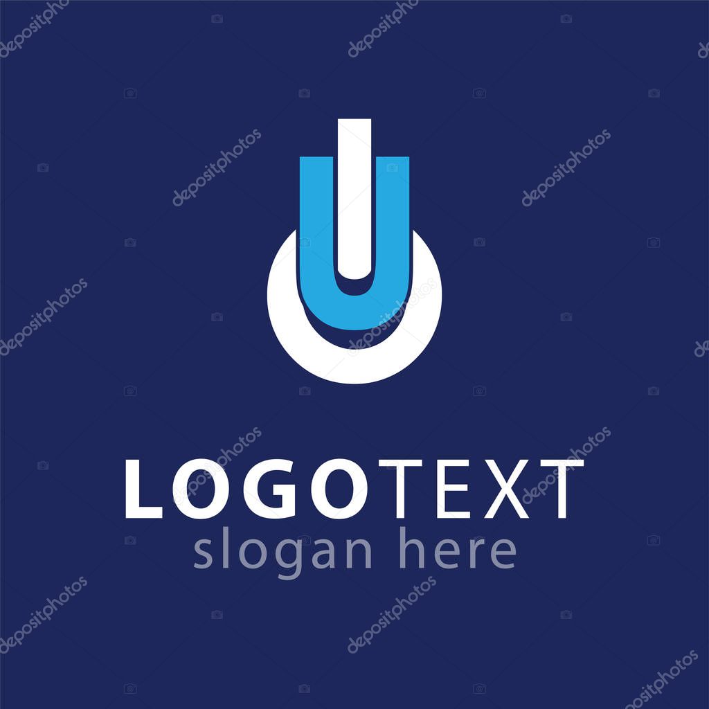 U O Initial letter logo vector