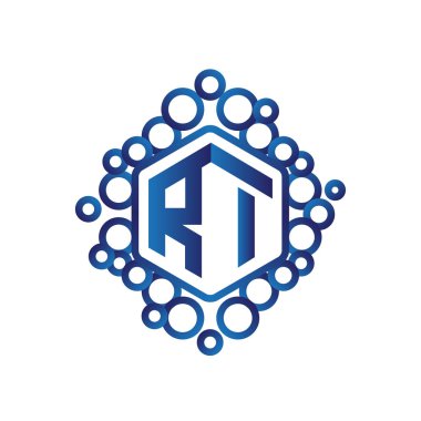 RI ilk mektup altıgen logo vektör