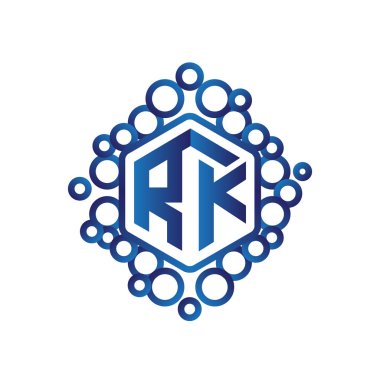 R K ilk mektup altıgen logo vektör