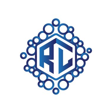 R L ilk mektup altıgen logo vektör