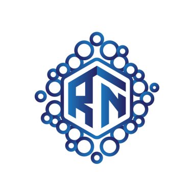 RN ilk mektup altıgen logo vektör