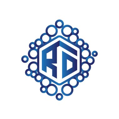 R O ilk mektup altıgen logo vektör