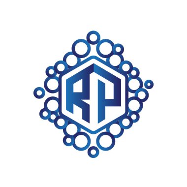 RP ilk mektup altıgen logo vektör