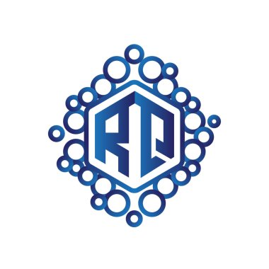R Q ilk mektup altıgen logo vektör