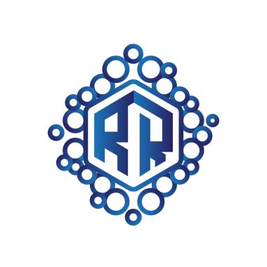 RR ilk mektup altıgen logo vektör