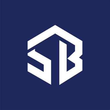 SB ilk mektup altıgen logo vektör