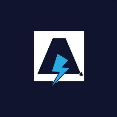 Lamba elektrik logo vektör ilk harfi