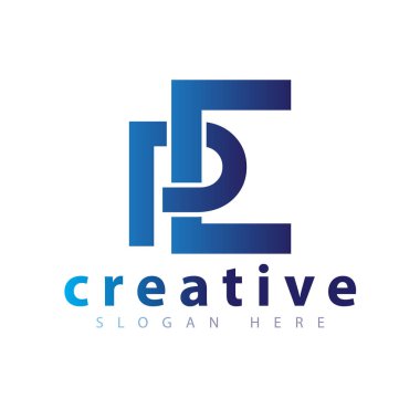 PE ilk harf logo vektör