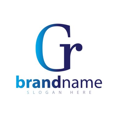 Gr ilk harf logo vektör