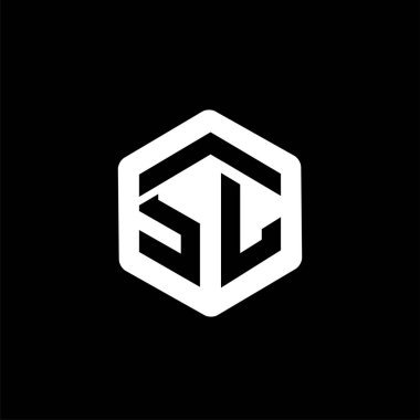 S L ilk mektup altıgen logo vektör
