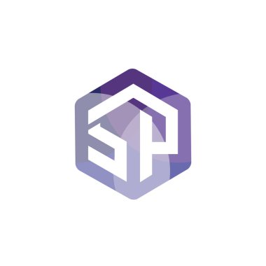 SP ilk mektup altıgen logo vektör
