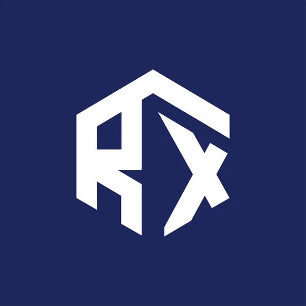 Carta Inicial Vetor Logotipo Hexagonal —  Vetores de Stock