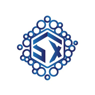 S X ilk mektup altıgen logo vektör