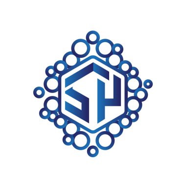 S Y ilk mektup altıgen logo vektör