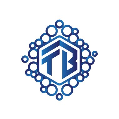 TB ilk mektup altıgen logo vektör
