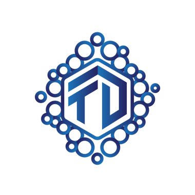TD ilk mektup altıgen logo vektör