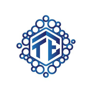 Te ilk mektup altıgen logo vektör