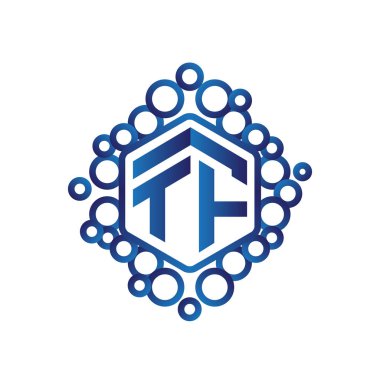 T F ilk mektup altıgen logo vektör