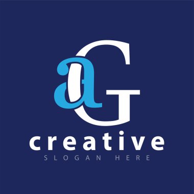 AG ilk harf logo simge vektör