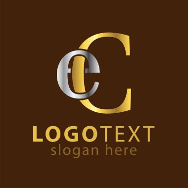 EC ilk harf logo simge vektör