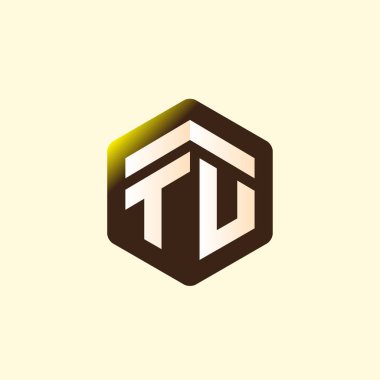 Tu ilk mektup altıgen logo vektör