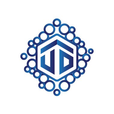 U O ilk mektup altıgen logo vektör