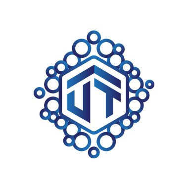 UT ilk mektup altıgen logo vektör