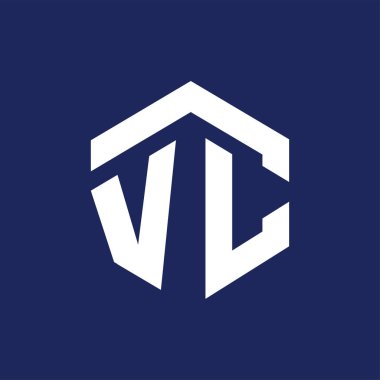 V C ilk mektup altıgen logo vektör