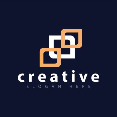 Kare Soyut logo simge vektör şablonu