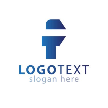 f harf logo simge vektör şablonu