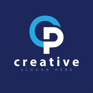 Op ilk harf logo simge vektör şablonu