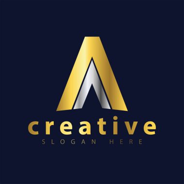 Aa ilk harf logo simge vektör şablonu