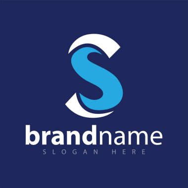 S harfi logo simge vektör şablonu