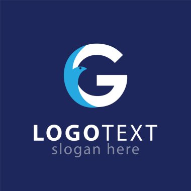 G harfi ile kuş logo simge vektör şablonu