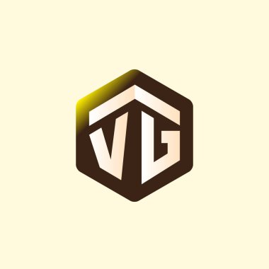 VG ilk mektup altıgen logo vektör