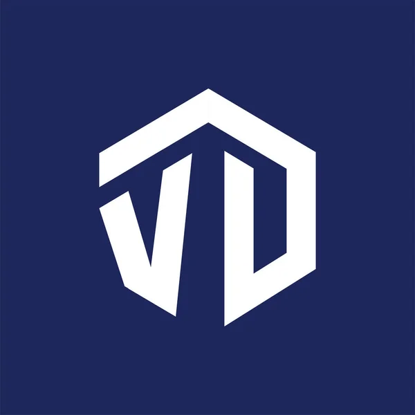 Letra Inicial Vector Logo Hexagonal — Vector de stock