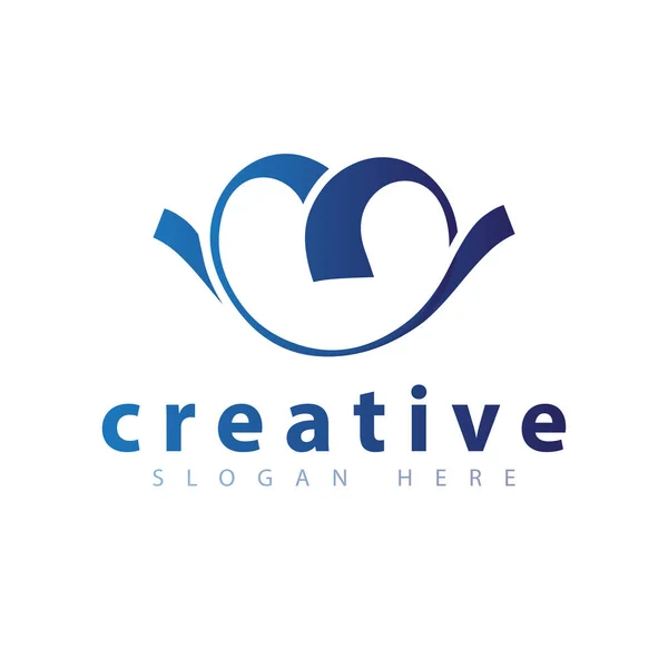 Kärlek Logo Ikon Vektor Brevmall — Stock vektor