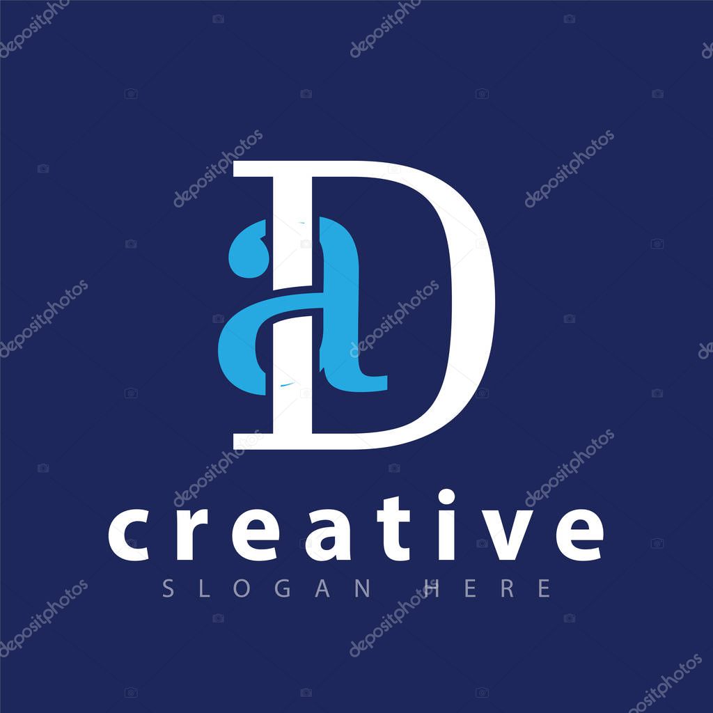 AD Initial letter logo icon vector